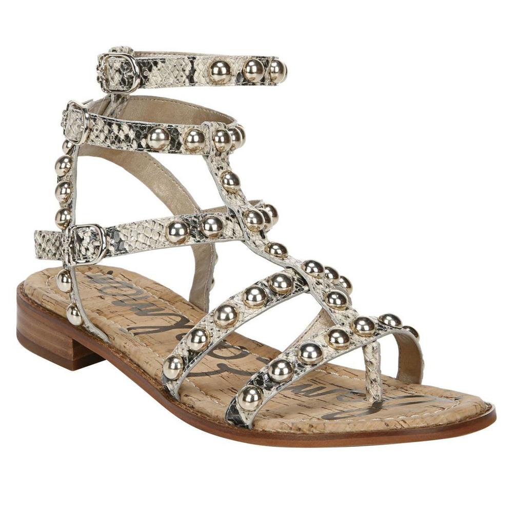 Sam Edelman Women's Strappy Eavan Leather Sandal Black/Nude Size 6M